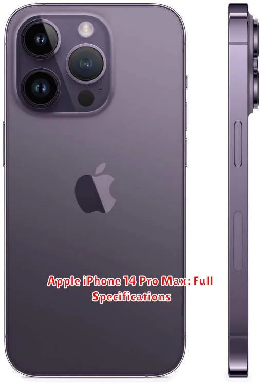 Apple iPhone 14 Pro Max: Full Specifications