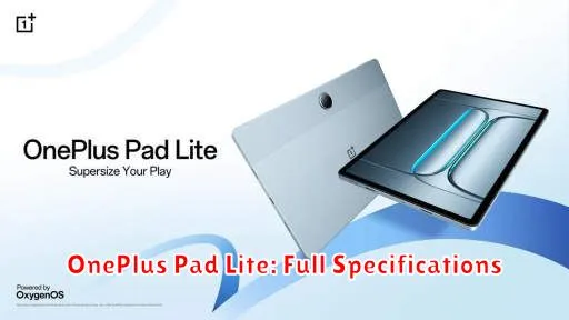 OnePlus Pad Lite: Full Specifications
